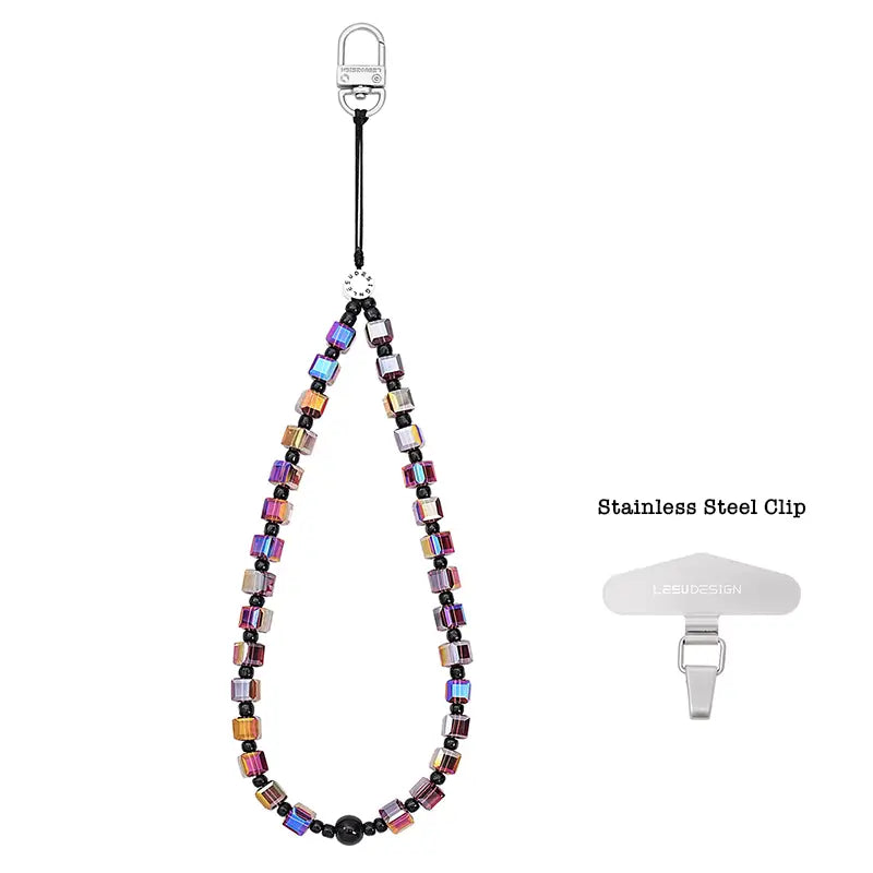 Pixel Cubes Beaded Phone Charm | Beaded Phone Strap