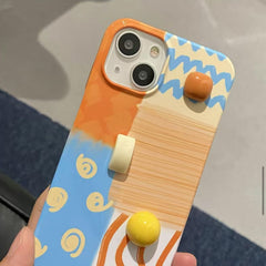 Playful Summer Dreams Orange & Blue Artistic iPhone Case