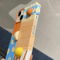 Playful Summer Dreams Orange & Blue Artistic iPhone Case
