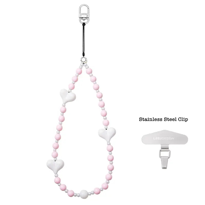 Puffy Love Beaded Phone Charm | Beaded Phone Strap