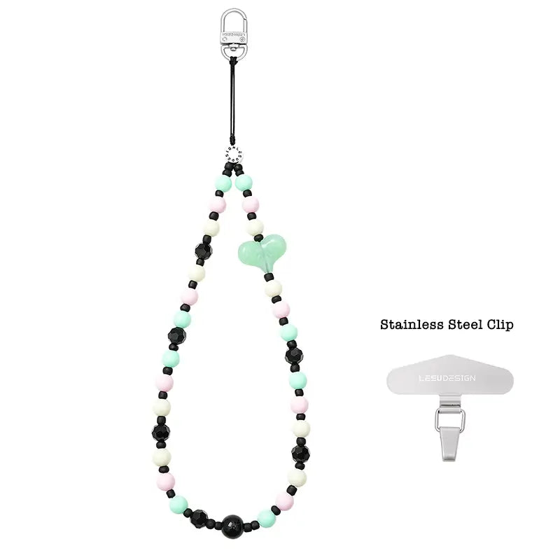 Puffy Love Beaded Phone Charm | Beaded Phone Strap
