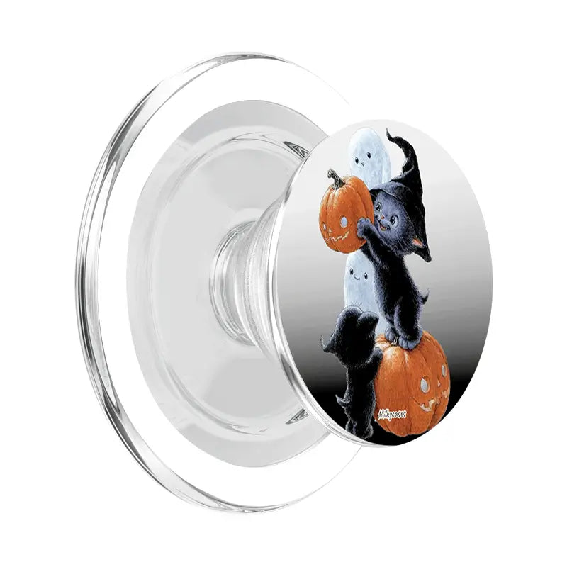 Pumpkin Kitty PopGrip | Phone Grip - milkycases