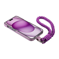 Purple Leather iPhone Case with Phone Grip & Wrist Strap