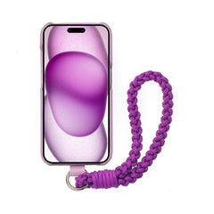 Purple Leather iPhone Case with Phone Grip & Wrist Strap