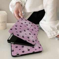 Rose Floral Print Purple iPad Case