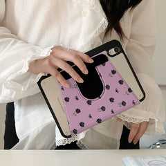 Rose Floral Print Purple iPad Case