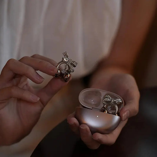 Sparkle Bow Jewelry for Ear Clip Earbuds
