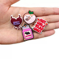 Spicy Reads Crocs Hole Case Charms - DIY phone case, Crocs phone case, Crocs iphone case, Phone case with charms, Jibbitz phone case, Phone case for plug-in charms, Fidget phone case. - milkycases