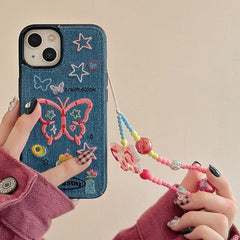 Star Butterfly Denim Stitch iPhone Case