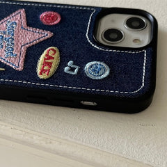 Star Buttons Denim Stitch iPhone Case