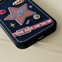 Star Buttons Denim Stitch iPhone Case