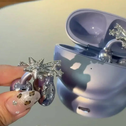 Starlit Comet Jewelry for Ear Clip Earbuds