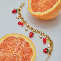 Strawberry Picnic Charm Bracelet