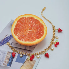 Strawberry Picnic Charm Bracelet