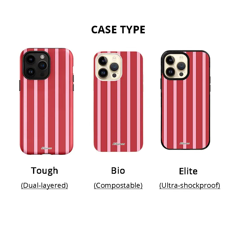 Strawberry Stripe iPhone Case - milkycases iphone case - 1 case type