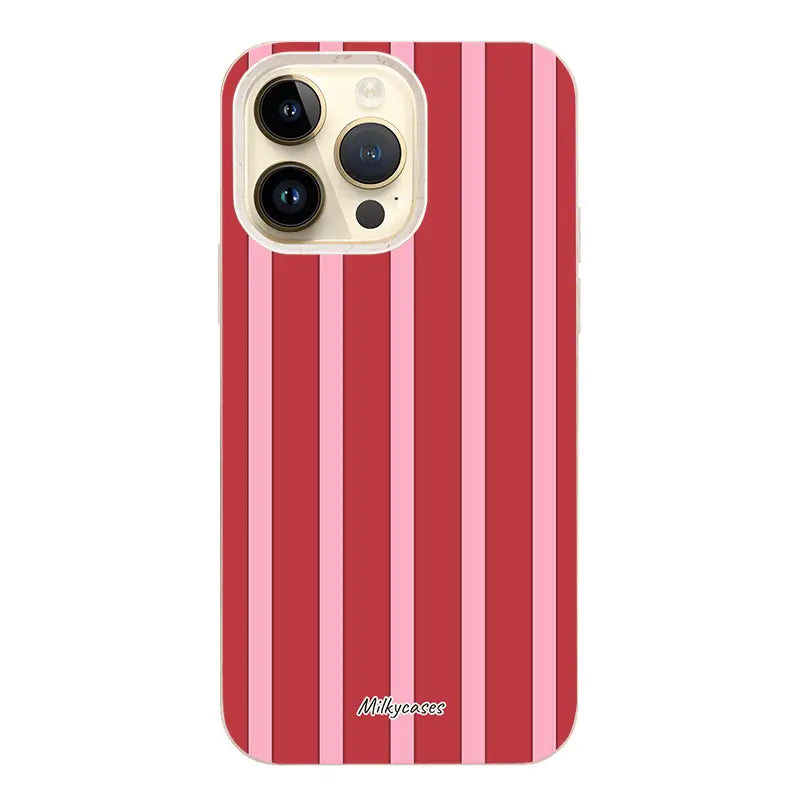 Strawberry Stripe iPhone Case - milkycases iphone case - compostable iphone case