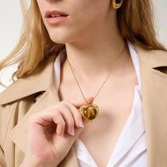 Tiger Eye Heart Pendant Necklace