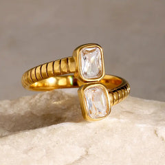 Twin Crystal Wrap Ring