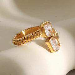 Twin Crystal Wrap Ring
