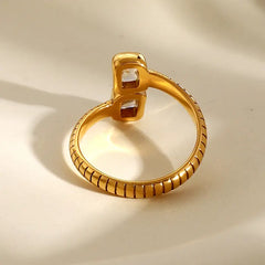 Twin Crystal Wrap Ring