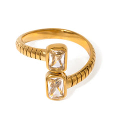 Twin Crystal Wrap Ring
