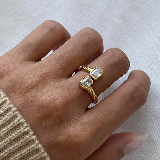 Twin Crystal Wrap Ring