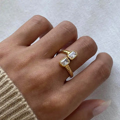 Twin Crystal Wrap Ring
