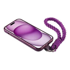 Violet Leather iPhone Case with Wrist Strap