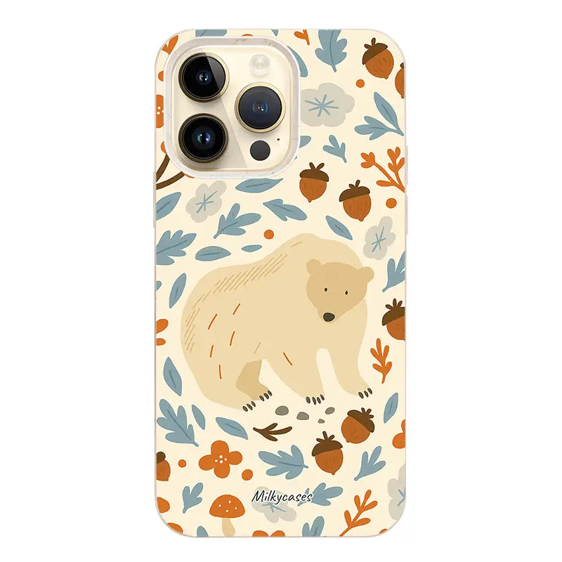 Woodland Bear iPhone Case - milkycases2 - compostable biodegredable iphone case