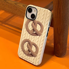 Woolen Twisted Pattern Matte iPhone Case