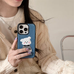 Cute Puppy Denim Stitch iPhone Case