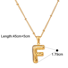 Bubble Letter Charm Necklace