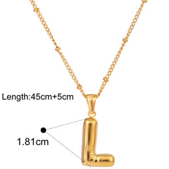 Bubble Letter Charm Necklace