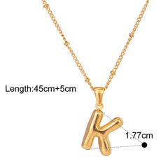 Bubble Letter Charm Necklace