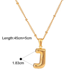 Bubble Letter Charm Necklace