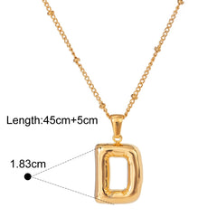 Bubble Letter Charm Necklace