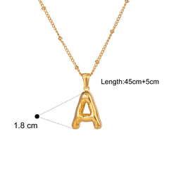 Bubble Letter Charm Necklace