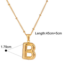 Bubble Letter Charm Necklace