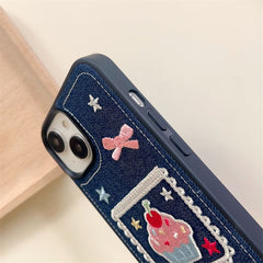 Sweet Cake Denim Stitch iPhone Case